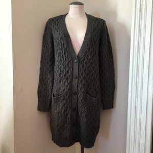 [Joe Fresh] Oversized Grey Cable Knit Cardigan | L | Good